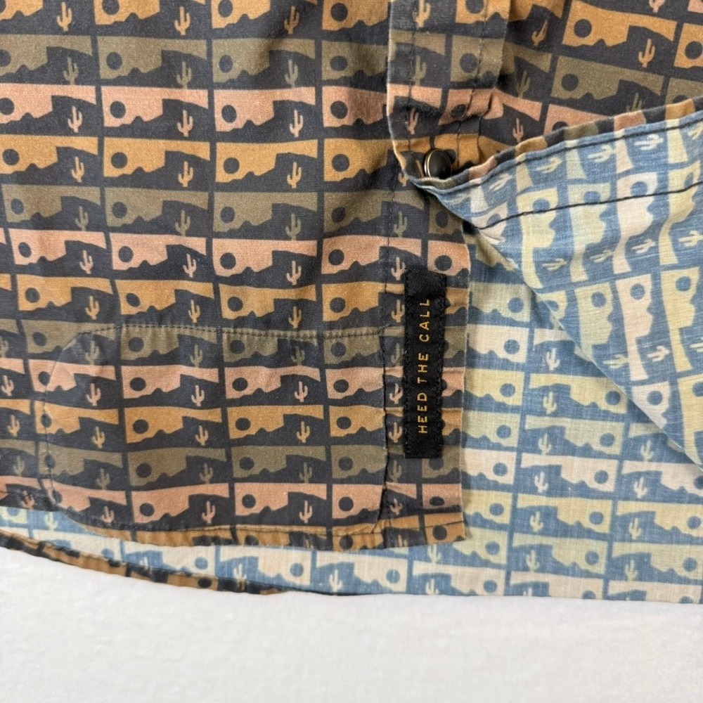 Howler Brothers Mens Large Gaucho Snap Shirt Desert Cactus Print Short Sleeve - Picture 6 of 14